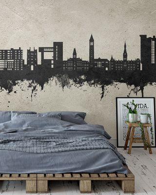 Ithaca New York Skyline Concrete Wallpaper