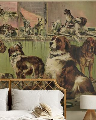 Kennel Rustic Animal Wallpaper