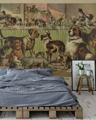 Kennel Rustic Animal Wallpaper