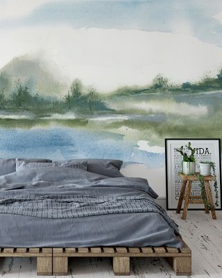 Lake Fog Serene Landscape Wallpaper