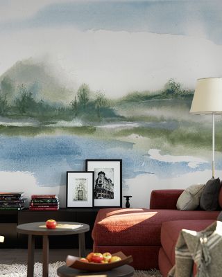 Lake Fog Serene Landscape Wallpaper