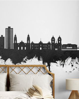 Lima Peru Skyline Black & White Wallpaper