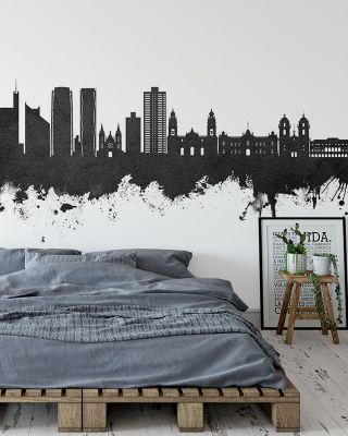 Lima Peru Skyline Black & White Wallpaper