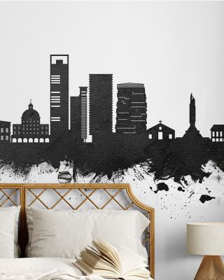 Luanda Skyline Black & White Urban Wallpaper