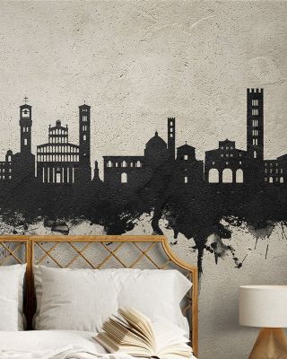 Lucca Italy Skyline Concrete Wallpaper