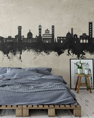 Lucca Italy Skyline Concrete Wallpaper