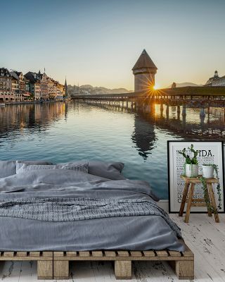 Lucerne Sunrise Scenic Wallpaper