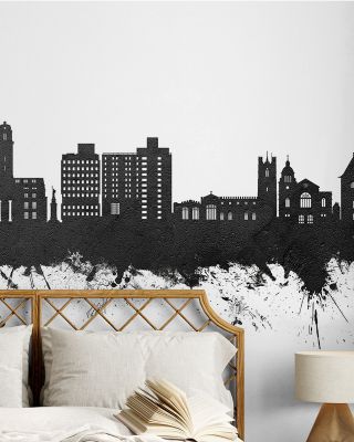 Luton England Skyline Black & White Wallpaper