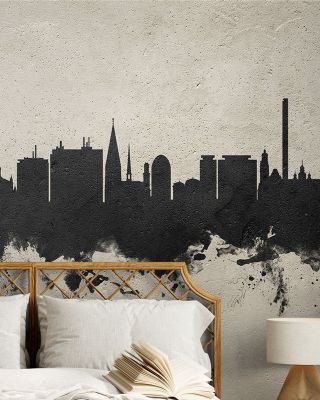 Malmö Sweden Skyline Concrete Wallpaper