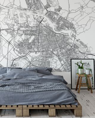 Map of Amsterdam Vintage Wallpaper