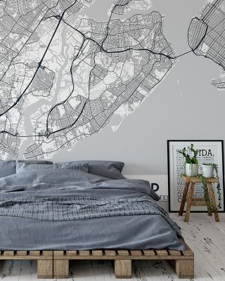 Map of Staten Island Vintage Wallpaper