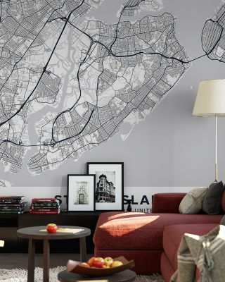 Map of Staten Island Vintage Wallpaper