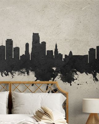 Miami Florida Skyline Concrete Wallpaper