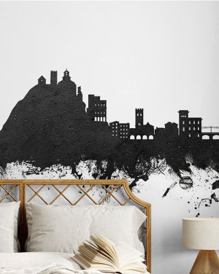 Monterosso al Mare Italy Skyline Black & White Wallpaper