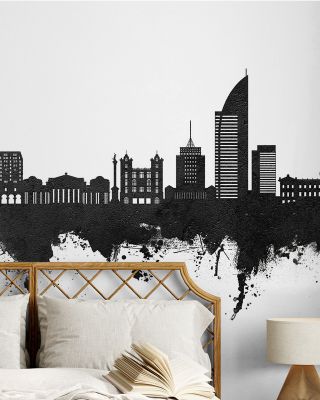Montevideo Uruguay Skyline Black & White Wallpaper