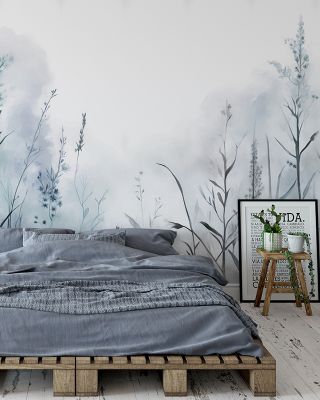 Morning Silence Blue Scenic Wallpaper
