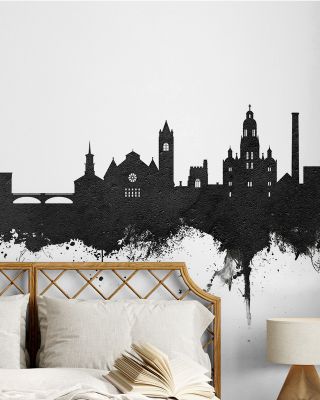 Nashua New Hampshire Skyline Black & White Wallpaper
