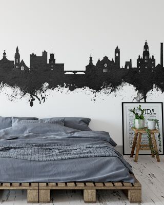 Nashua New Hampshire Skyline Black & White Wallpaper