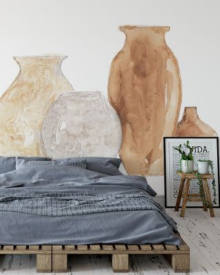 Neutral Vases Point Abstract Wallpaper