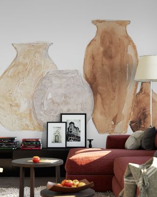 Neutral Vases Point Abstract Wallpaper