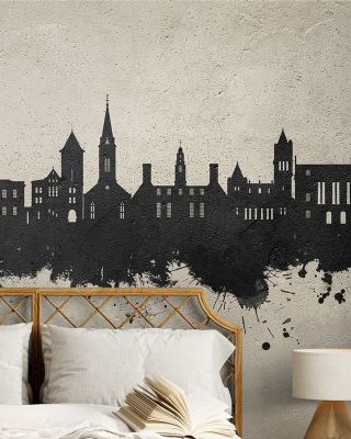 New Bern North Carolina Skyline Concrete Wallpaper