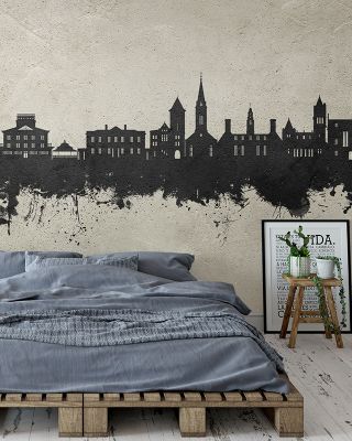 New Bern North Carolina Skyline Concrete Wallpaper
