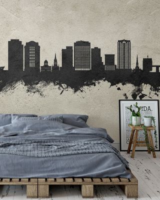 Norfolk Virginia Skyline Concrete Wallpaper