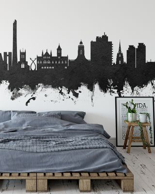 Northampton England Skyline Black & White Wallpaper