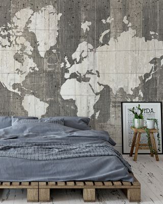 Old World Map Neutral Vintage Wallpaper