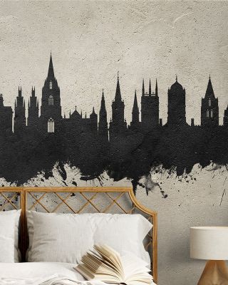Oxford England Skyline Concrete Wallpaper