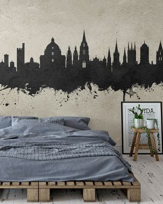 Oxford England Skyline Concrete Wallpaper