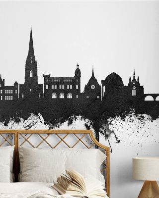 Perth Scotland Skyline Black & White Wallpaper