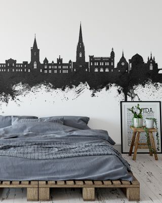Perth Scotland Skyline Black & White Wallpaper