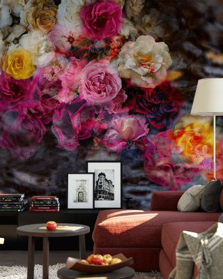 River of Roses Floral Wallpaper