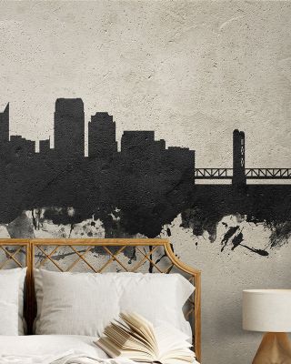 Sacramento California Skyline Concrete Wallpaper