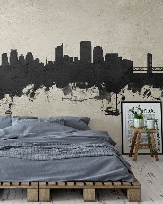 Sacramento California Skyline Concrete Wallpaper