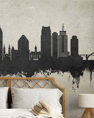 Saint Paul Minnesota Skyline Concrete Wallpaper