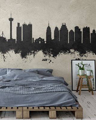 San Antonio Texas Skyline Concrete Wallpaper