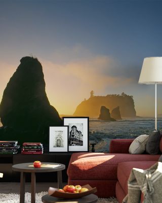 Sea Stacks In Pacific Ocean Scenic Wallpaper