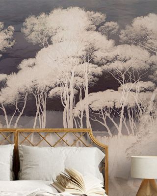 Seeing Through the Forest Yellow Scenic Wallpaper