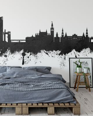 Sevilla Skyline Black & White Wallpaper