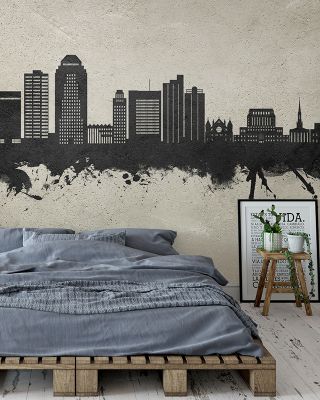 Shreveport Louisiana Skyline Concrete Wallpaper