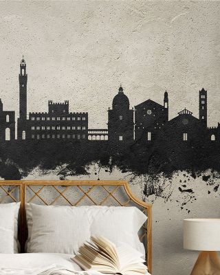 Siena Italy Skyline Concrete Wallpaper