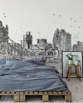 Skyline Sketches London Urban Wallpaper