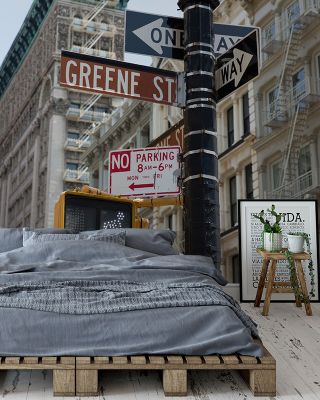 Soho Greene St Sign Manhattan Urban Wallpaper