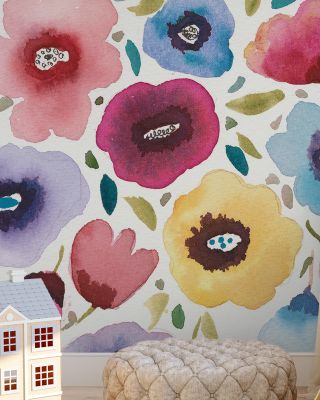 Spring Joy III Floral Wallpaper