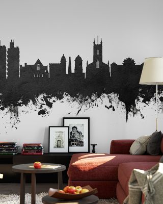 Stoke-on-Trent Skyline Black & White Wallpaper