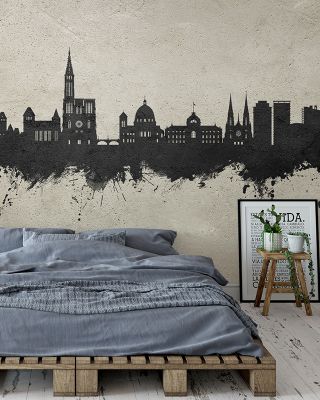 Strasbourg France Skyline Concrete Wallpaper