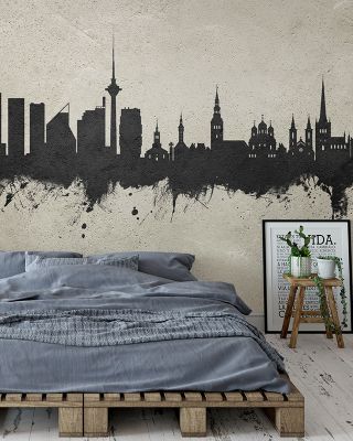 Tallinn Estonia Skyline Concrete Wallpaper