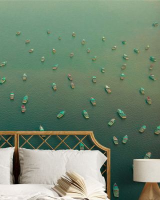 Teal Waters Abstract Wallpaper